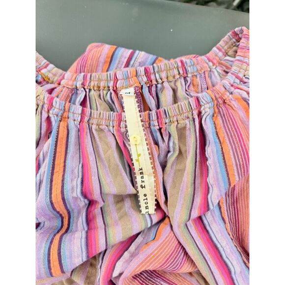 Uncle Frank Purple Haze Dress Striped Flowy Boho Bohemian Medium Pink Ruffle - Picture 6 of 9